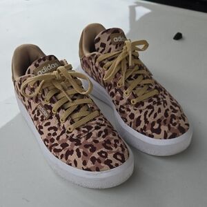 Adidas Tan Leopard Pattern Sneakers